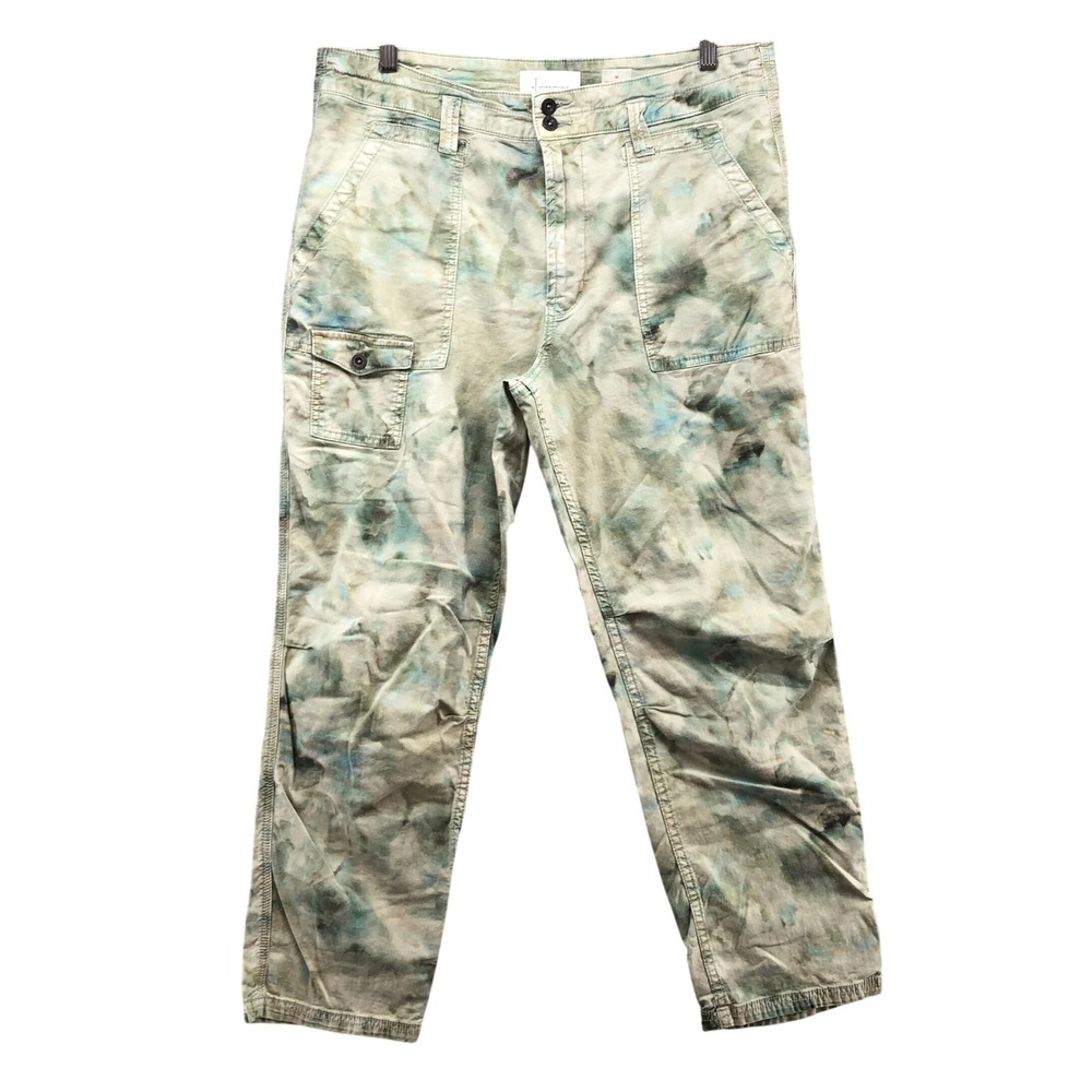 Anthropologie The Wanderer‎ Cargo Pants Womens 32 Green Tie Dye Utility Relaxed